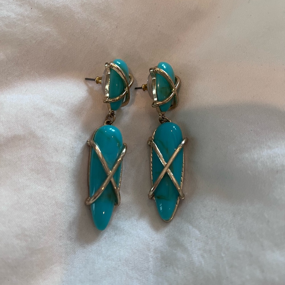 Boutique turquoise/gold earrings
